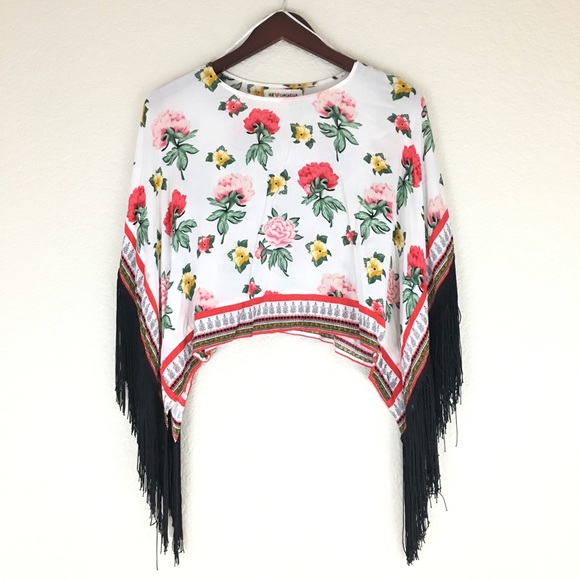 H&M Coachella Fringe Floral Top 2 - Picture 2 of 8